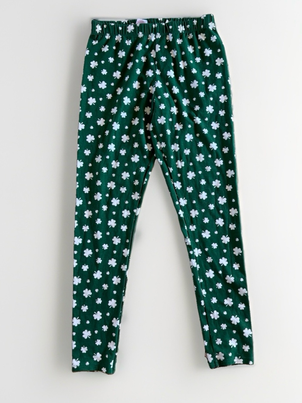 No Boundaries Girls M 7-9 Green Shamrock Clover Leggings St Patrick’s Day